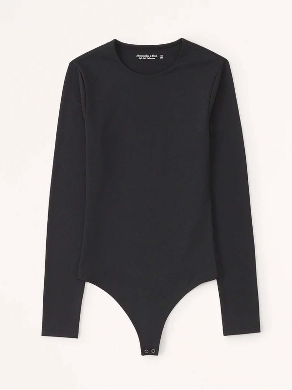 A&F Long-Sleeve Seamless Crew Bodysuit Black